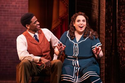 Jared Grimes (Eddie Ryan), Beanie Feldstein (Fanny Brice) Photo