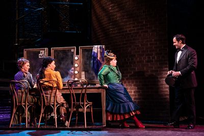 Leslie Flesner, Afra Hines, Beanie Feldstein (Fanny Brice), Ramin Karimloo (Nick Arns Photo