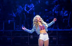 Taylor DiTola (front) plays Sherrie in Rock of Ages Photo