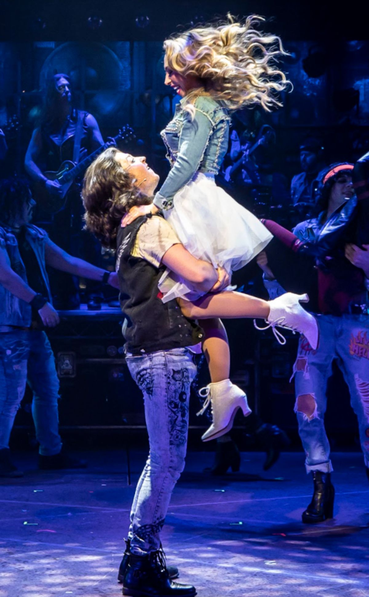 Kieran McCabe (left) plays Drew and Taylor DiTola is Sherrie in Rock of Ages at 