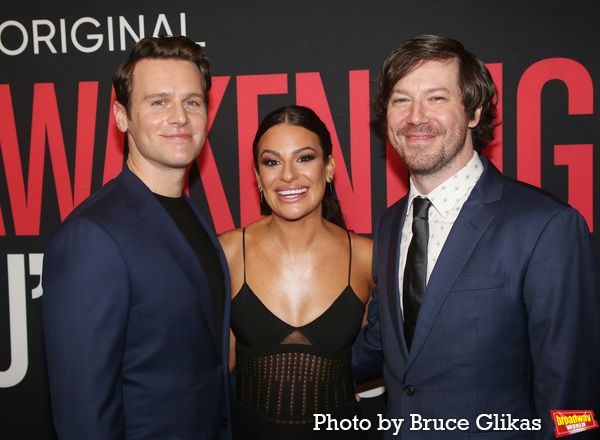 Jonathan Groff, Lea Michele and John Gallagher Jr. Photo