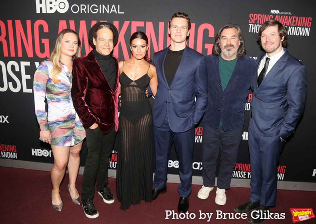 Lauren Pritchard, Steven Sater, Lea Michele, Jonathan Groff, Duncan Sheik and John Gallagher Jr. at 