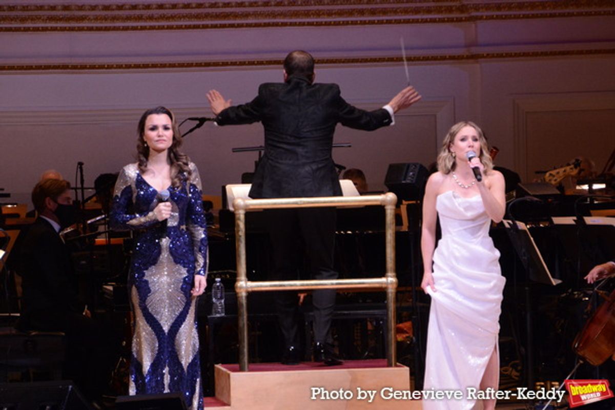 Samantha Barks and Kristen Bell at 