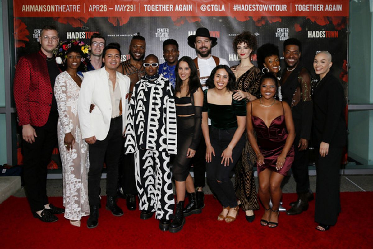 The company arrives for the opening night performance of ?Hadestown? at Center Theatre Group/Ahmanson Theatre on April 27, 2022, in Los Angeles, California. (Photo by Ryan Miller/Capture Imaging) at 