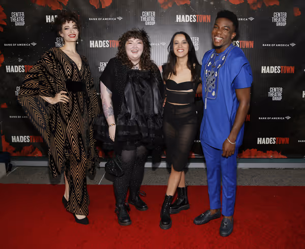 From left, cast member Bex Odorisio, guitarist Michiko Egger, cast members Sydney Par Photo