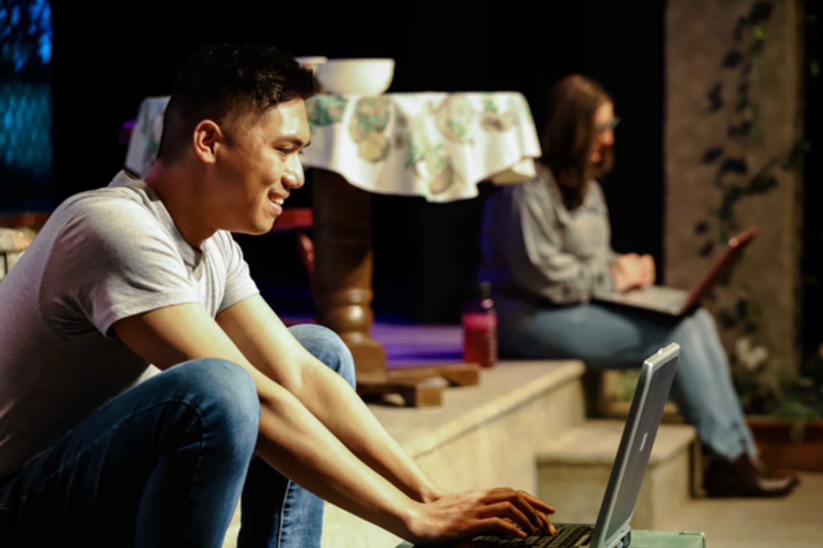 Elliot (Terence Mejos) & Yaz (Maria-Tania Bandes B. Weingarden) at Photos: Inside Look at Tacoma Little Theatre's THE HAPPIEST SONG PLAYS LAST