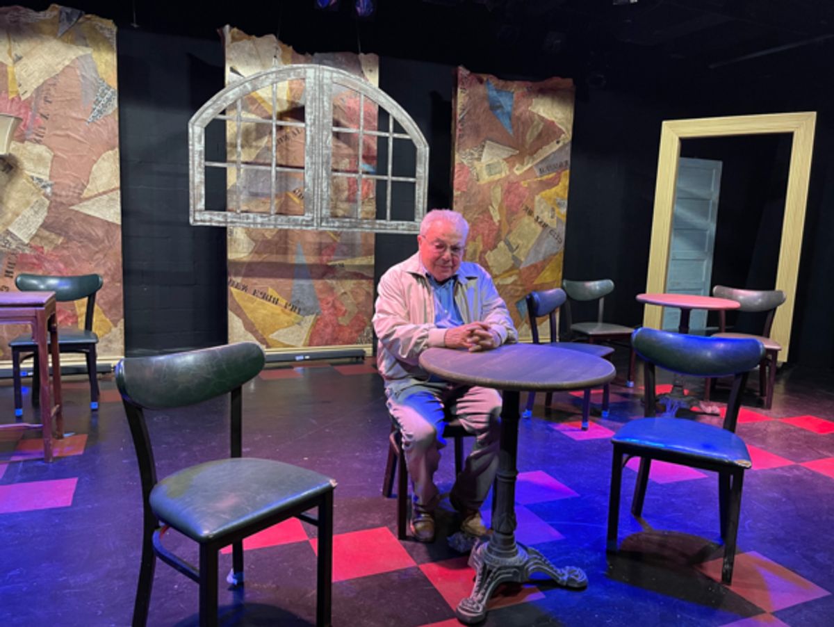 Playwright Murray Mednick
on the set of “Three Tables”Photo by Racquel Lehrman
 at 
