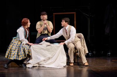 Hannay (actor, Anthony Michael Martinez*) is found out by Margaret (actor, Betsy Muga Photo