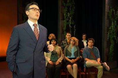 Christopher deJongh as Professor Callahan and the Cast of Legally Blonde the Musical  Photo