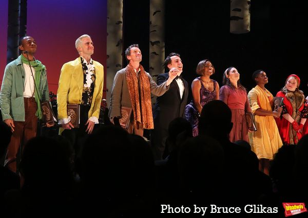 Cole Thompson, Gavin Creel, Neil Patrick Harris, Encores! Music Director Rob Berman,  Photo