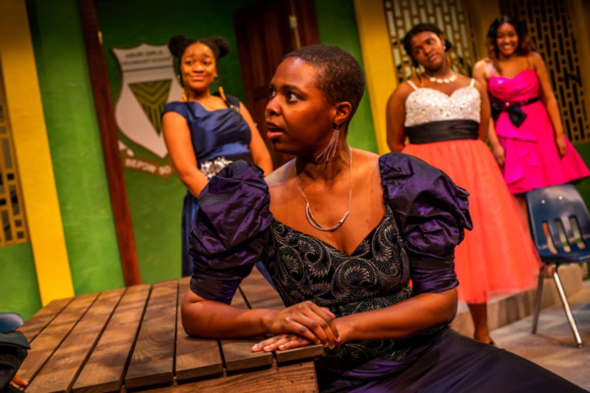 Adaeze Nwoko, Imani Moss, Jessica Money, and Cheyenne Parks in SCHOOL GIRLS; OR, THE AFRICAN MEAN GIRLS PLAY at Arden Theatre Company. Photo credit: Wide Eyed Studios at Photos: Inside Look at The Arden Theatre's Regional Premiere Production of SCHOOL GIRLS; OR THE AFRICAN MEAN GIRLS PLAY