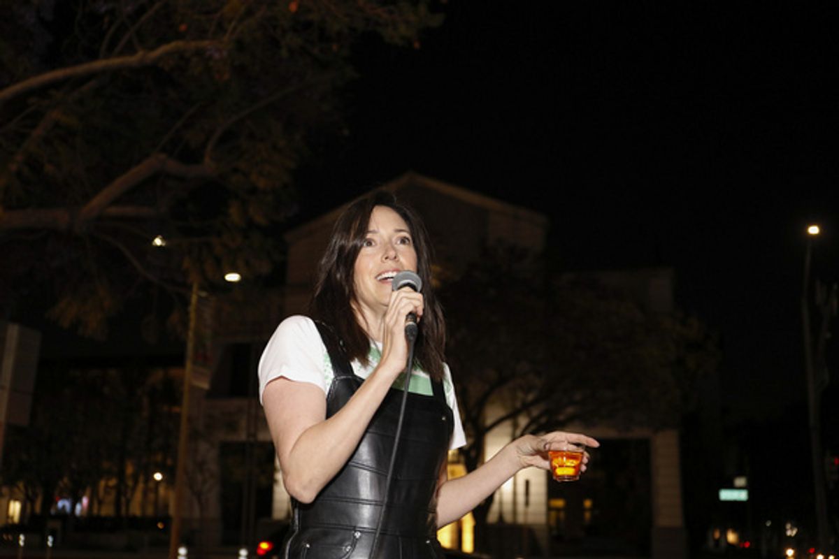 Center Theatre Group Associate Artistic Director Lindsay Allbaugh gives a toast on opening night of the World premiere production of ?Tambo & Bones? at Center Theatre Group?s Kirk Douglas Theatre on M at 