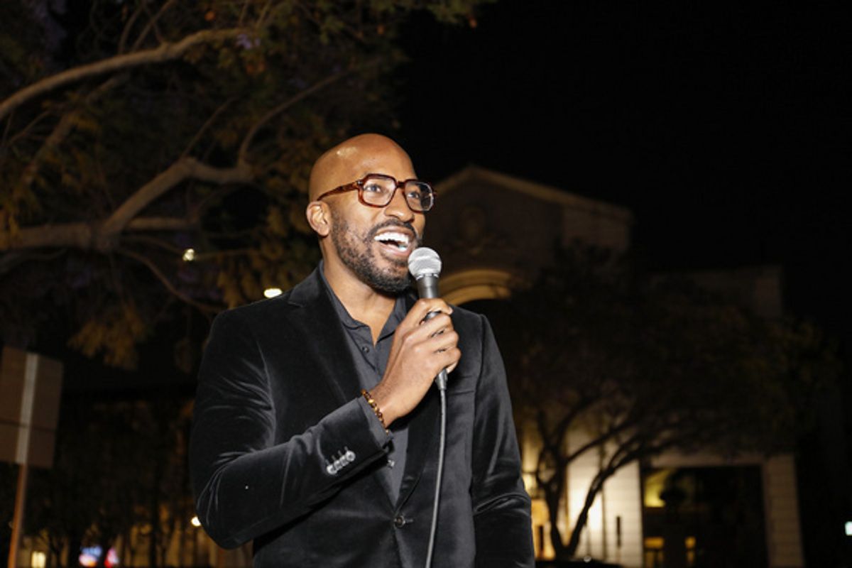 Playwright Dave Harris gives a toast on opening night of the World premiere production of ?Tambo & Bones? at Center Theatre Group?s Kirk Douglas Theatre on May 8, 2022.  (Photo by Ryan Miller/Capture  at 