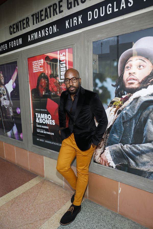 Playwright Dave Harris arrives for the opening night of the World premiere production Photo