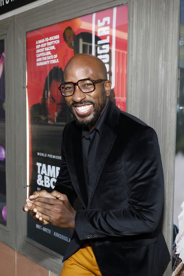Playwright Dave Harris arrives for the opening night of the World premiere production Photo
