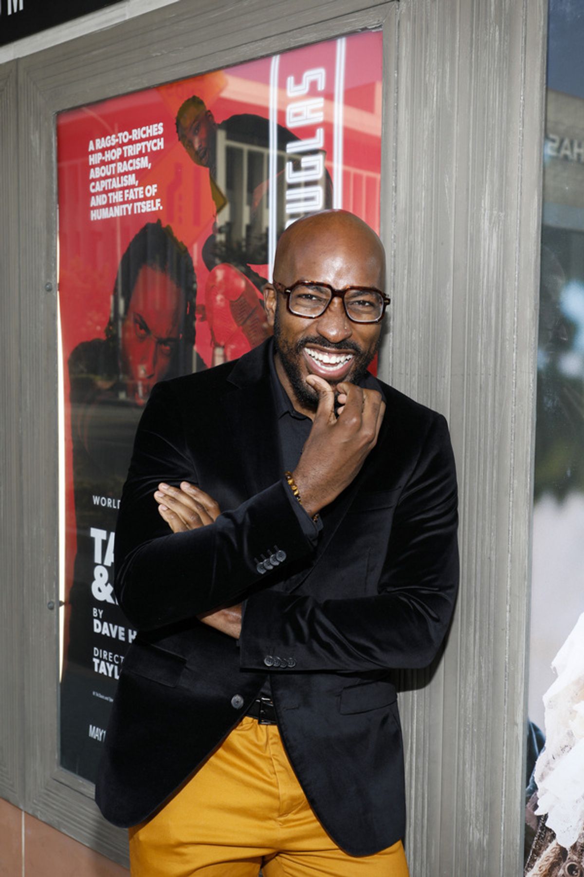 Playwright Dave Harris arrives for the opening night of the World premiere production of ?Tambo & Bones? at Center Theatre Group?s Kirk Douglas Theatre on May 8, 2022.  (Photo by Ryan Miller/Capture I at 