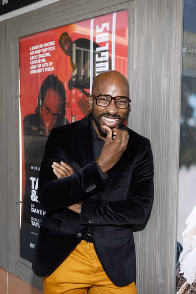 Playwright Dave Harris arrives for the opening night of the World premiere production Photo
