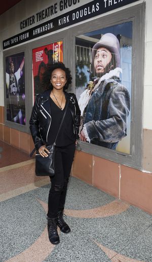 Actor Rachael Ferrera arrives for the opening night of the World premiere production of ?Tambo & Bones? at Center Theatre Group?s Kirk Douglas Theatre on May 8, 2022. (Photo by Ryan Miller/Capture Im @ BroadwayWorld Actor Rachael Ferrera arrives for the opening night of the World premiere production Photo