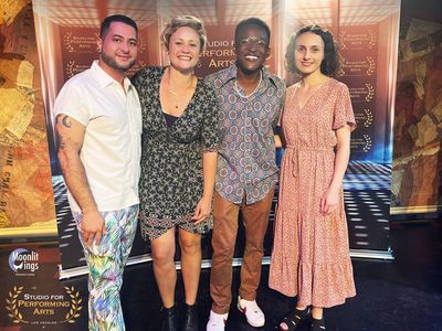 Studio For Performing Arts LA Director Walid Chaya with the top three performers from Photo