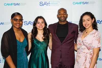 Olivia Simmons, Danella Sapone and Juliana Padilla with Brandon Victor Dixon Photo