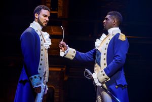 Austin Scott & Carvens Lissaint in the Angelica National Tour of Hamilton.
Photo Credits: Joan Marcus. @ BroadwayWorld Austin Scott & Carvens Lissaint in the Angelica National Tour of Hamilton.
Photo Cre Photo