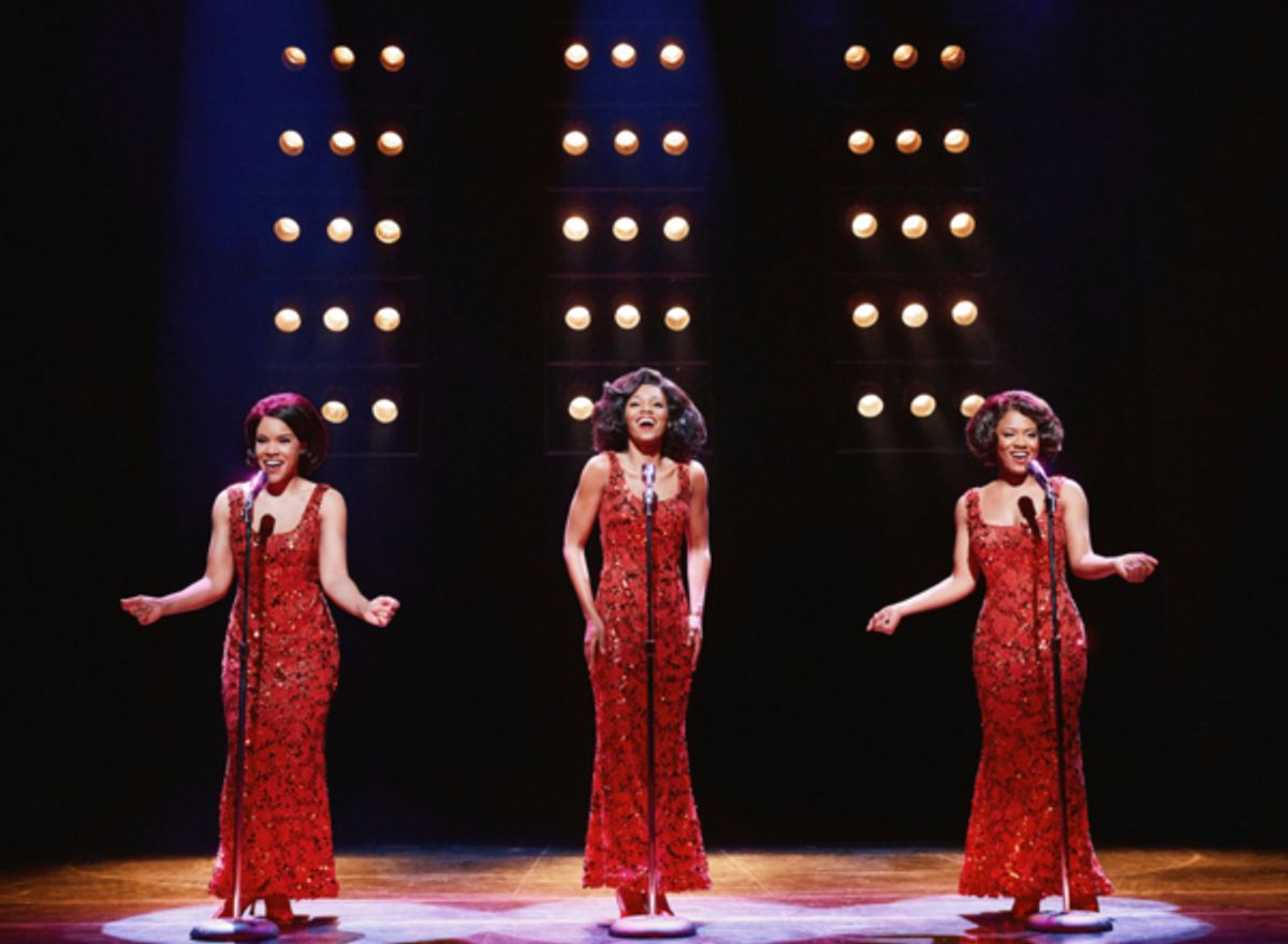 (L "R)  -Traci Elaine Lee, Deri’Andra Tucker, Shayla Brielle G. from the National Touring Company of Ain’t Too Proud. 
Photo Credits: © 2021 Emilio Madrid. at 