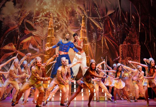 Michael James Scott (Genie) and Michael Maliakel (Aladdin) in Aladdin on Broadway. Ph Photo