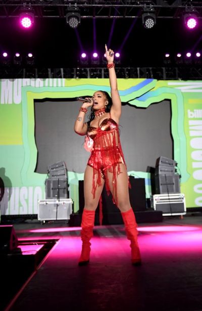 Shenseea performs onstage during Billboard MusicCon on May 13, 2022 in Las Vegas, Nev Photo