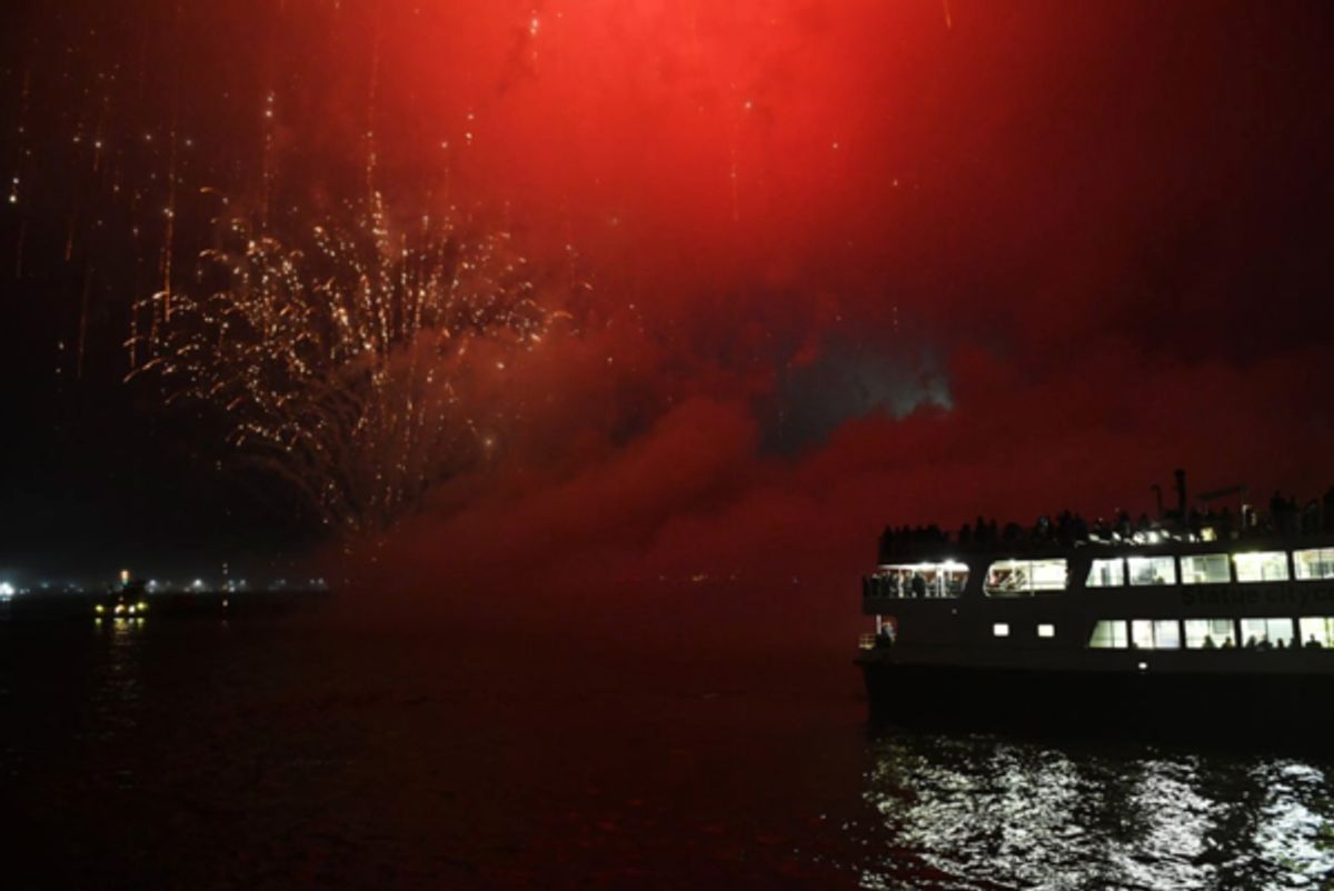Fireworks on display at the 35th Anniversary Ellis Island Medals of Honor at Ellis Island on May 14, 2022 in New York City. (Photo by Noam Galai/Getty Images for Ellis Island Honors Society) at Photos: Ellis Island Honors Society Hosts 35th Annual Awards Ceremony