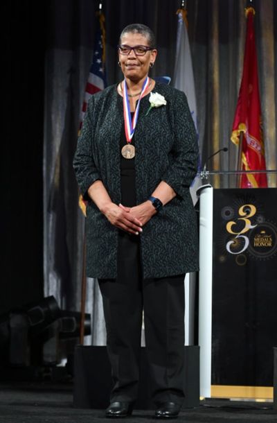 Michelle A. Williams is honored at the 35th Anniversary Ellis Island Medals of Honor  Photo