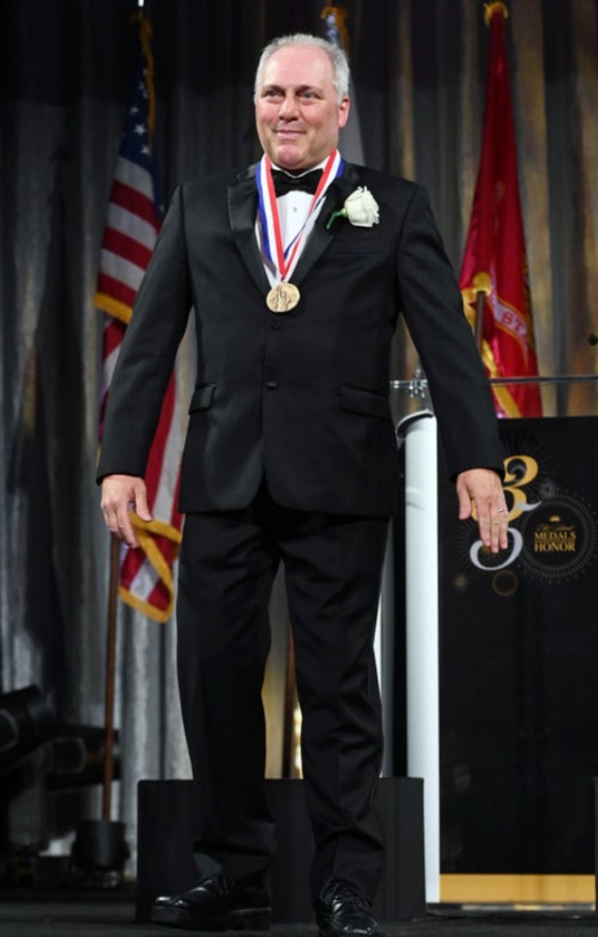 Representative Steve Scalise is honored at the 35th Anniversary Ellis Island Medals of Honor at Ellis Island on May 14, 2022 in New York City. (Photo by Noam Galai/Getty Images for Ellis Island Honors Society) at Photos: Ellis Island Honors Society Hosts 35th Annual Awards Ceremony