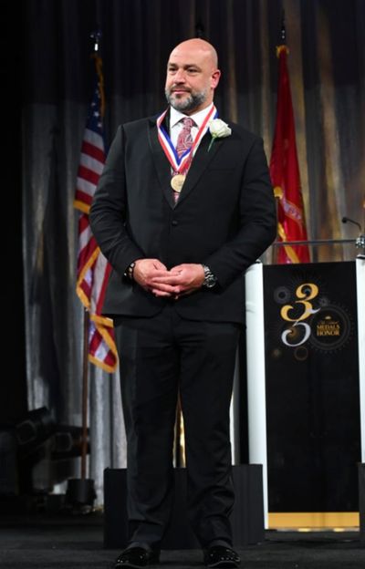 Joseph Morrone is honored at the 35th Anniversary Ellis Island Medals of Honor at Ell Photo