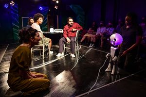 Kim Boler and Arielle Leverett (back, l to r) David W. Lipschutz, Taylor B. Hill and Ruben Carrazana @ BroadwayWorld Kim Boler and Arielle Leverett (back, l to r) David W. Lipschutz, Taylor B. Hill and Photo