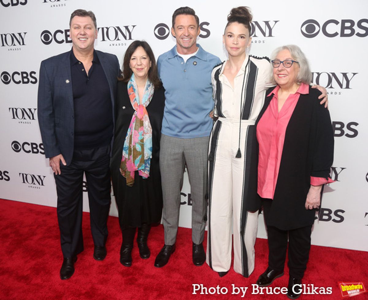 Warren Carlyle, Kate Horton, Hugh Jackman, Sutton Foster and Jayne Houdyshell  at 