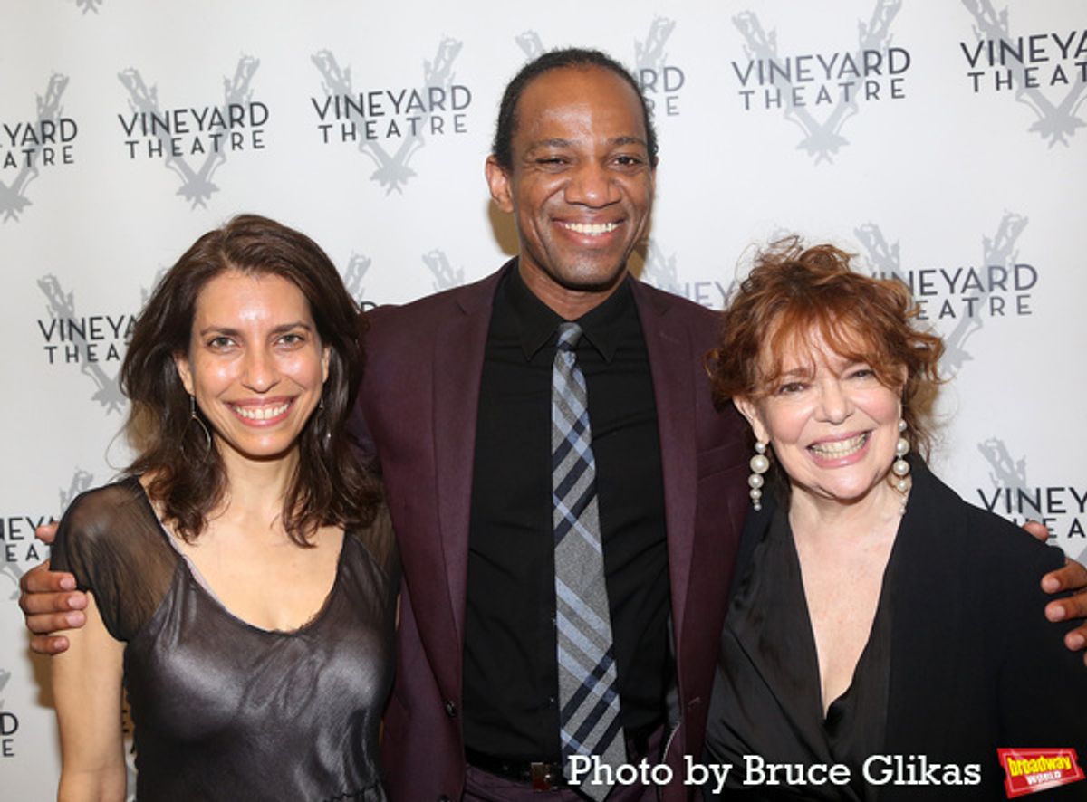 Vineyard Theatre Artistic Director Sarah Stern, Reggie D. White and Deirdre O'Connell at 