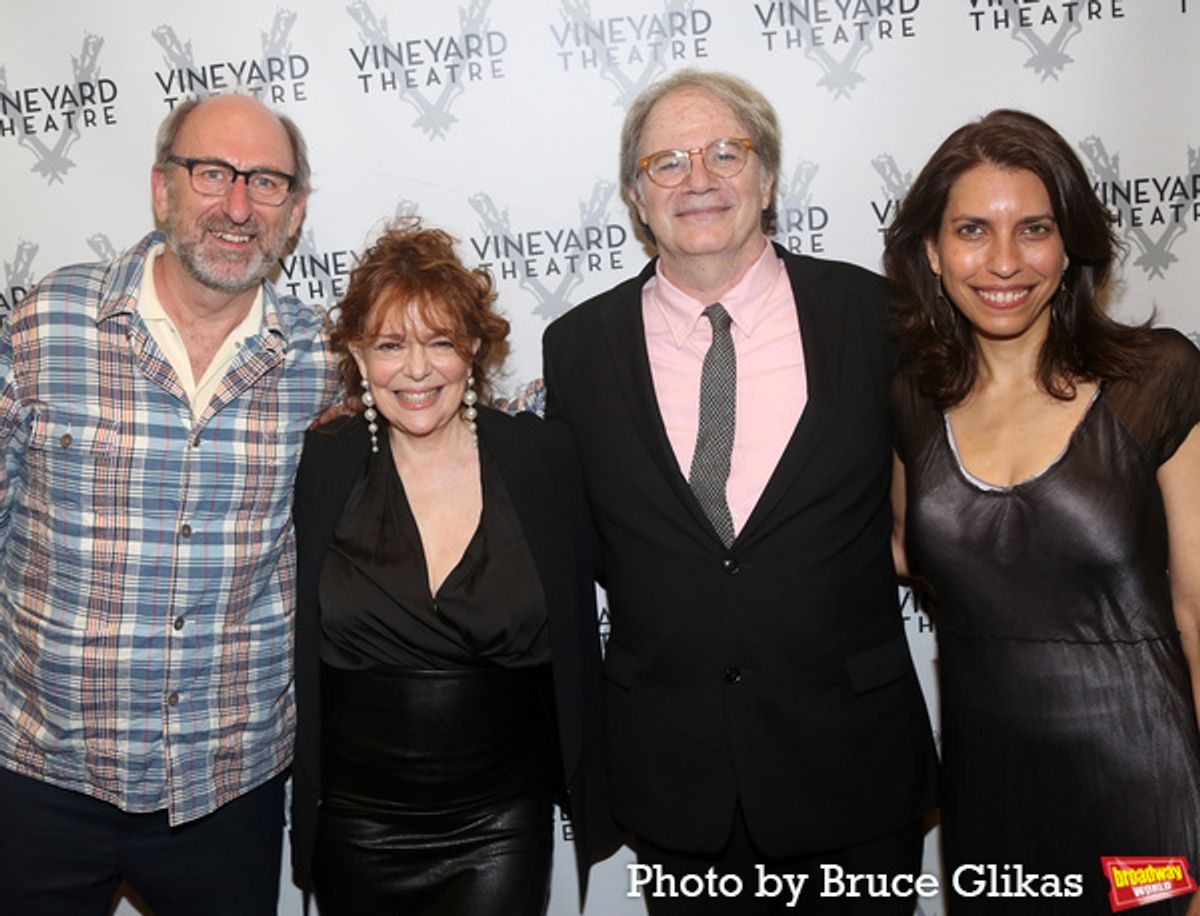 DAvid Cale, Deirdre O'Connell, Vineyard Theatre Artistic Directors Douglas Aibel and Sarah Stern at 