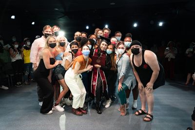 Mia Munn with OU classmates Photo