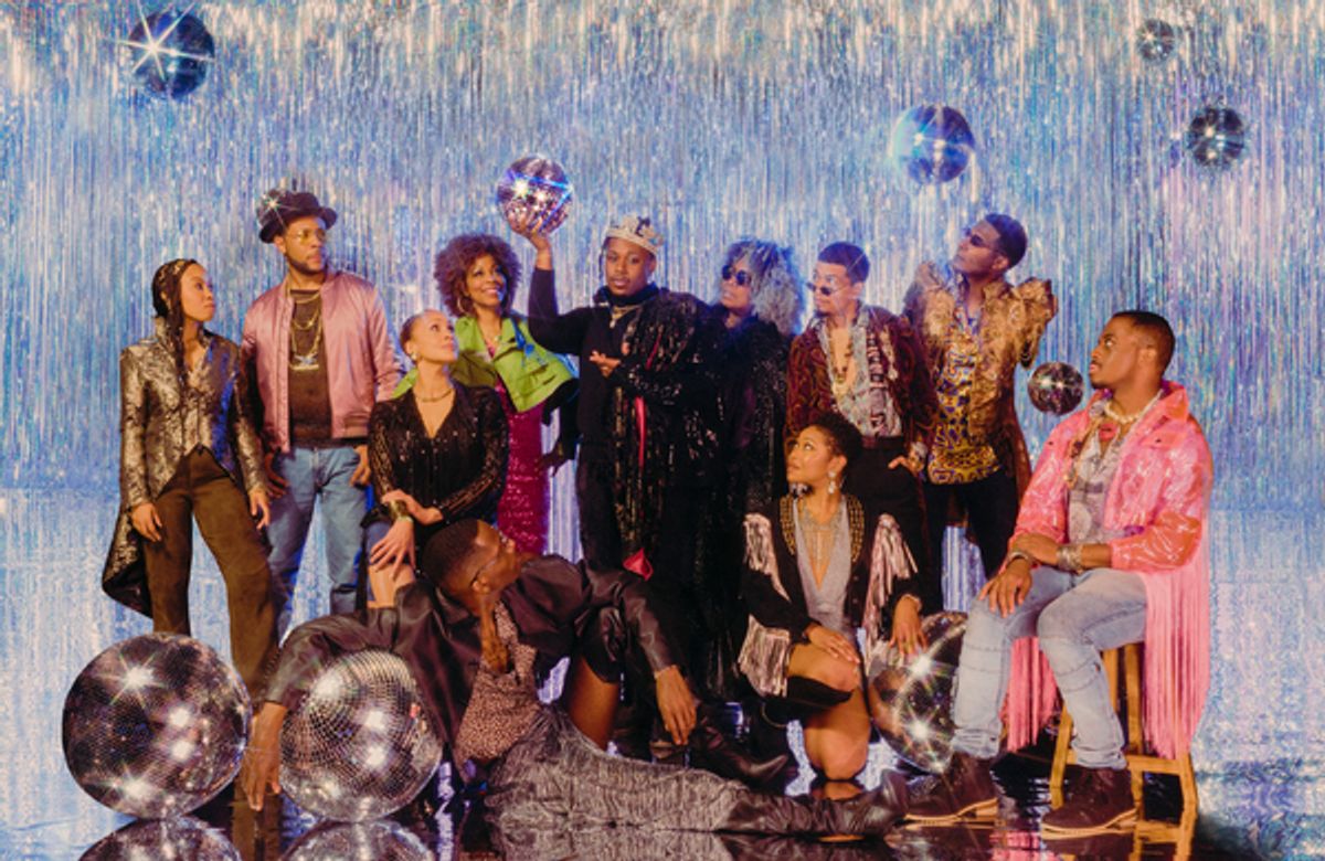 The company of FAT HAM at Photos: Cast of Pulitzer Prize Winning FAT HAM Celebrates Previews With Disco Photo Shoot