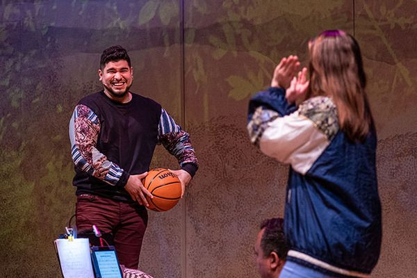 Brian Quijada (left) is the playwright and narrator and Gabriela Moscoso is Reina  Photo