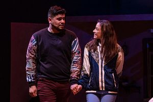 Brian Quijada (left) is the playwright and narrator and Gabriela Moscoso is Reina Photo