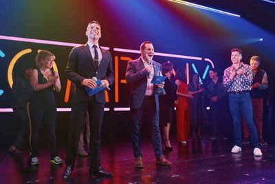 The Cast of COMPANY, Wilson Cruz and Rich Ferraro  Photo