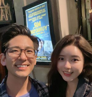 Actor/Writer/Director J. Elijah Cho and Korean television star Oh Ji-eun
 Photo