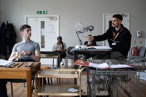 Jabez Sykes (Mason), Dumile Sibanda (Ava) and Joe Usher (Trent) Photo