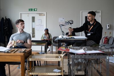 Jabez Sykes (Mason), Dumile Sibanda (Ava) and Joe Usher (Trent) Photo