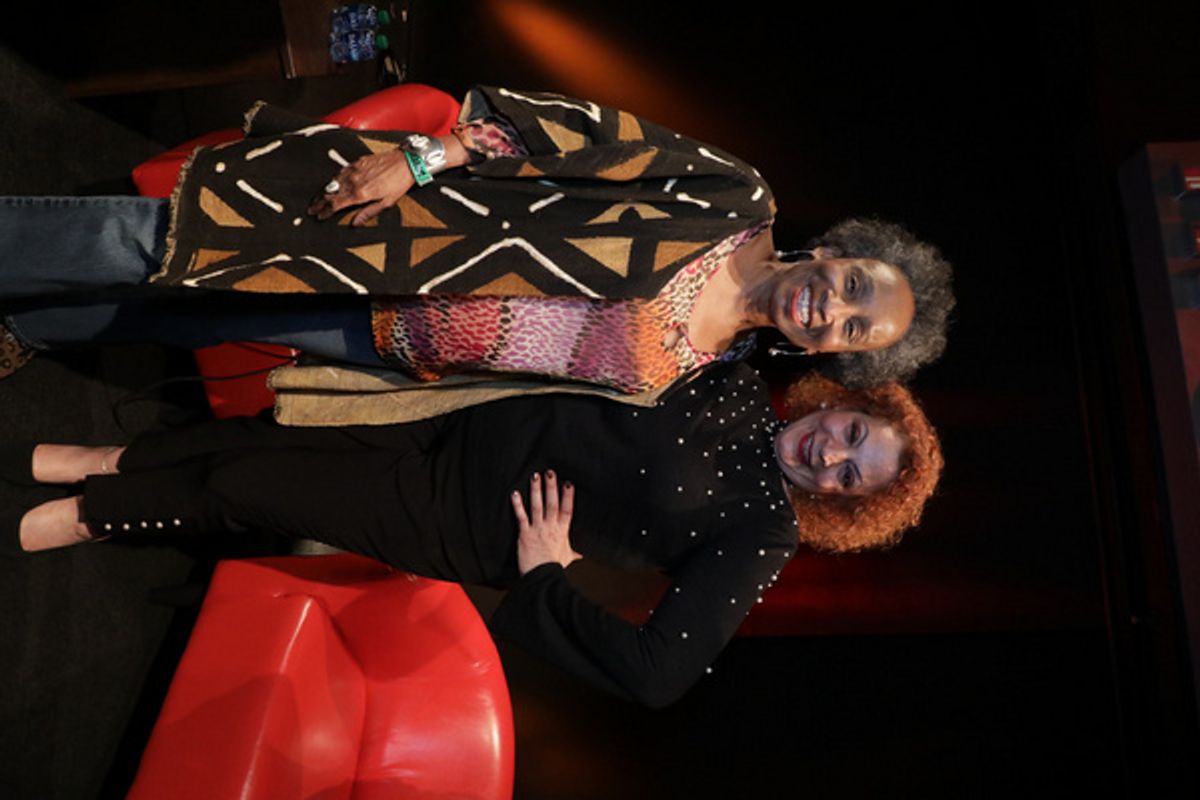 Janice Pendarvis and Cory Daye. Photo by DwSnapshot Photography. at Photos: UNSCRIPTED Live With GRAMMY-Winning Legend Ruth Pointer Premieres At The Apollo Theater Soundstage