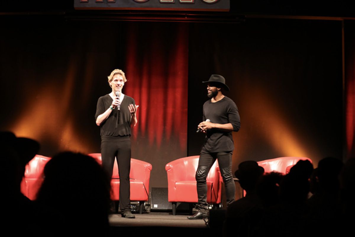 Unscripted Live producers Christian John Wikane (host) and Sekou Luke (director). Photo by DwSnapshot Photography. at Photos: UNSCRIPTED Live With GRAMMY-Winning Legend Ruth Pointer Premieres At The Apollo Theater Soundstage