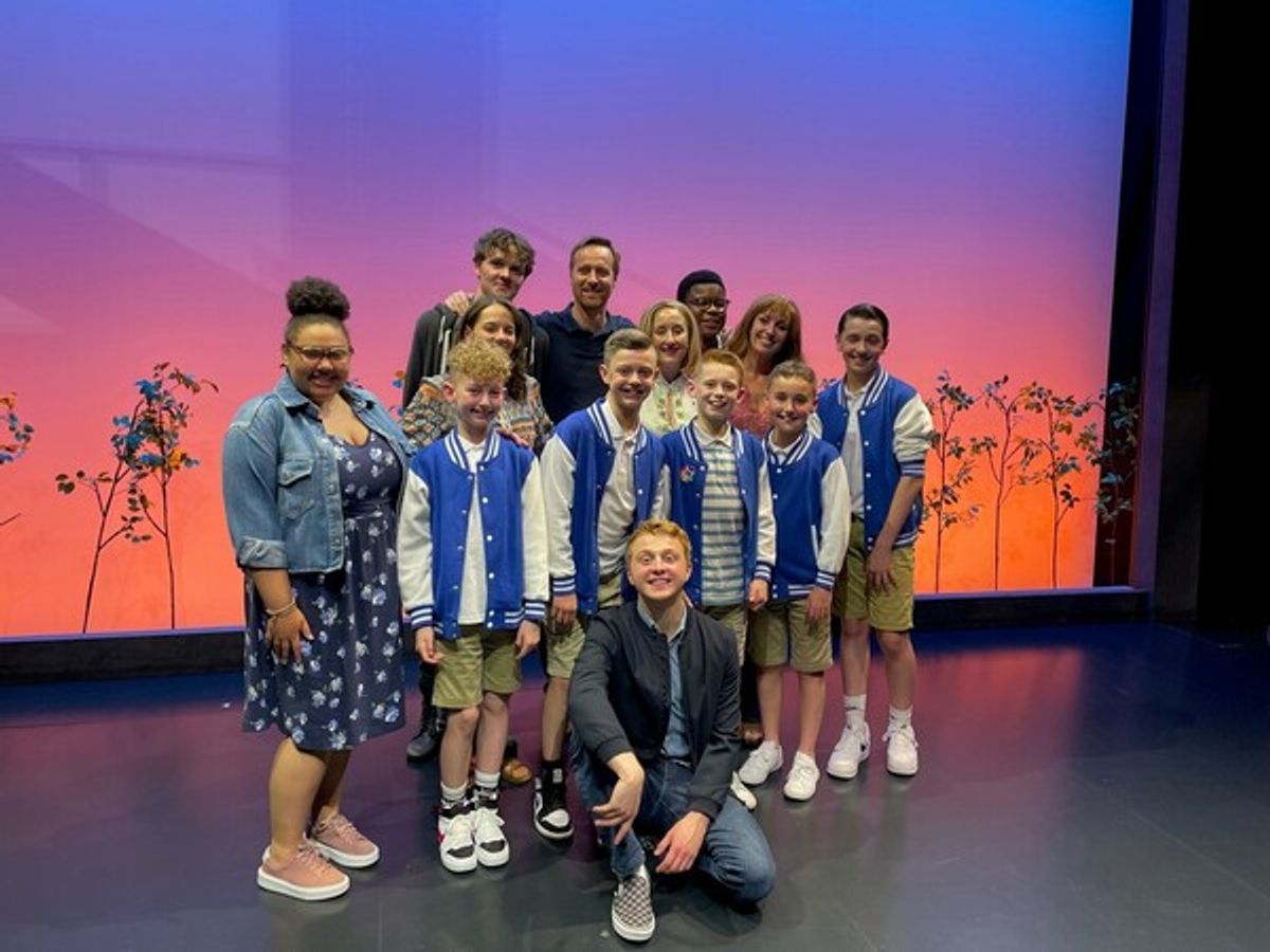 Dear Evan Hansen Cast and 5 Star Boys at Photos: 5 Star Boys Visit DEAR EVAN HANSEN in the West End