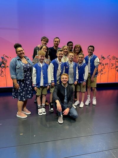 Dear Evan Hansen Cast and 5 Star Boys Photo