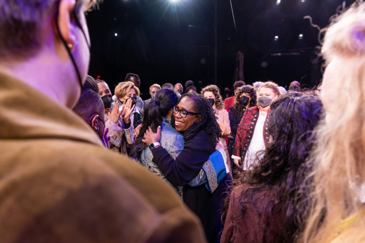 Judge Ketanji Brown Jackson and the Cast of 1776. at Photos: Broadway-Bound 1776 Celebrates Opening Night at American Repertory Theatre