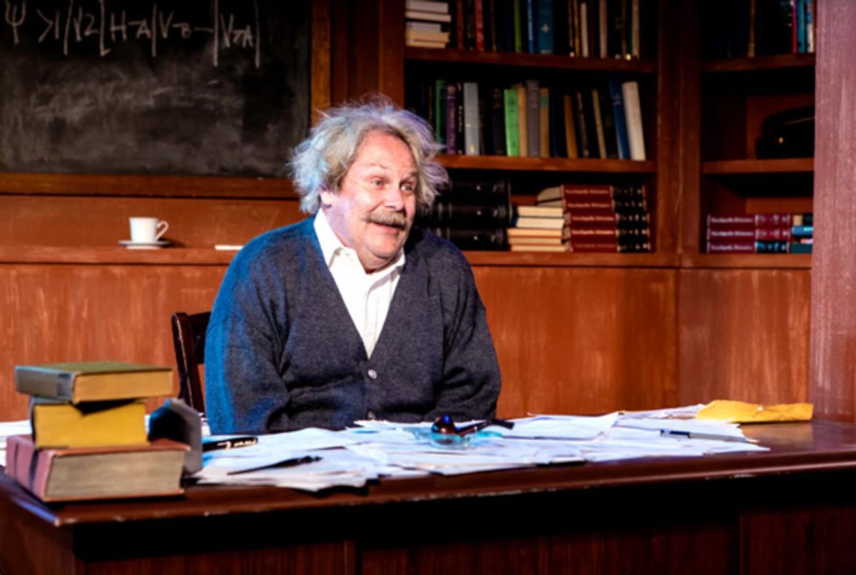 Phil Powers as Albert Einstein in 'Relativity' by Mark St. Germain, directed by Carla Milarch at Theatre NOVA. Photography by Sean Carter Photography. at 